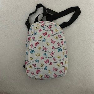 WHITE MULTICOLOR BUTTERFLY MINI BACKPACK